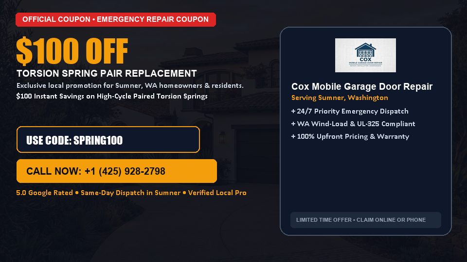 Cox Mobile Garage Door Repair $100 OFF Dual Torsion Spring Replacement